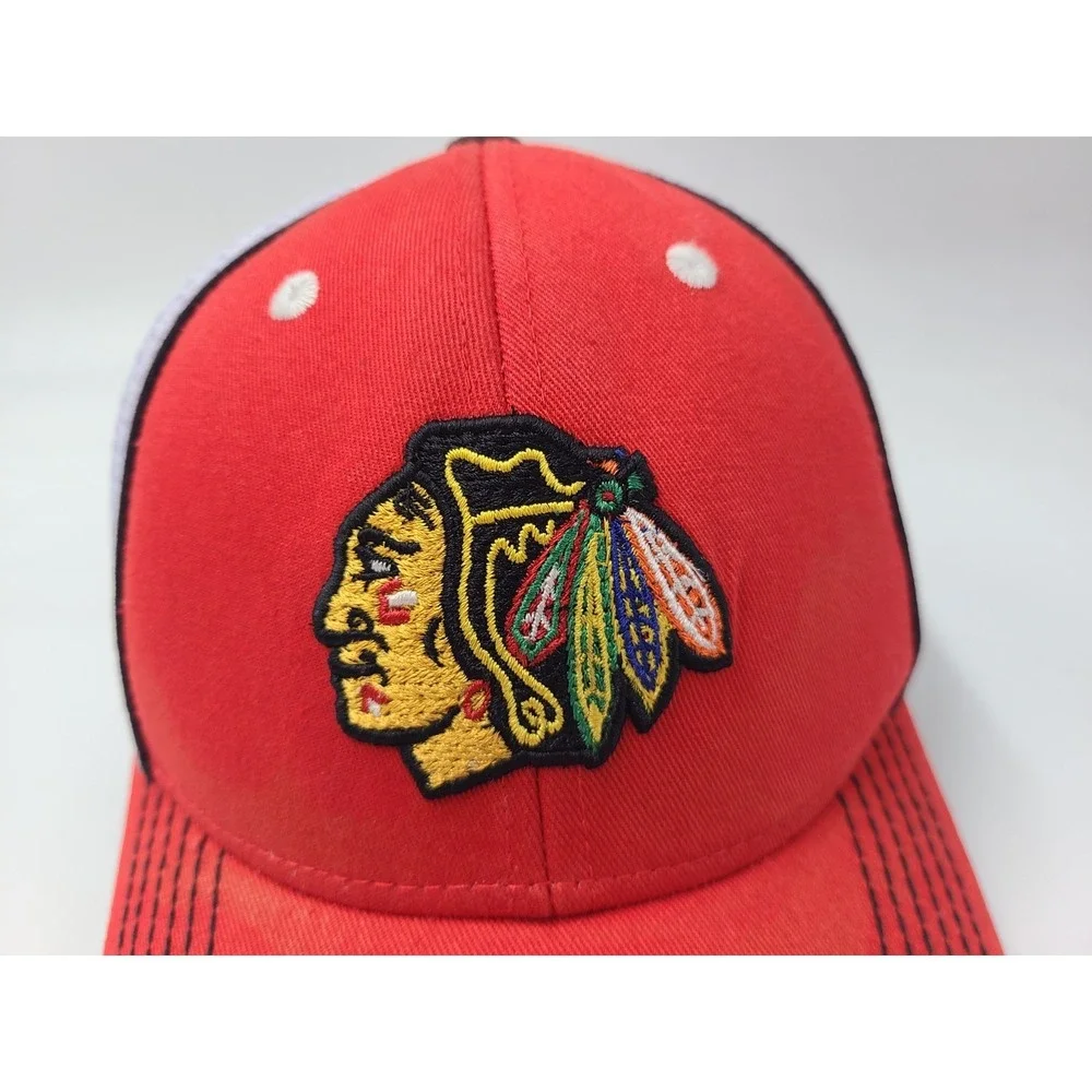 Youth Chicago Blackhawks Mesh Trucker Snapback Hat Cap Boys NHL Hockey Red White